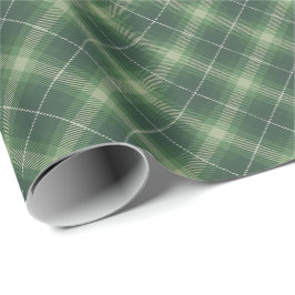 Traditional plaid in shades of  green presentpapper