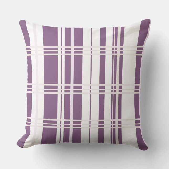 Traditional Plaid Plum, Blush Pink, White Kudde (Framsida)