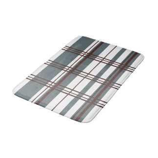 Traditional Plaid Smoke Grey, Deep Burgandy, White Badrumsmatta