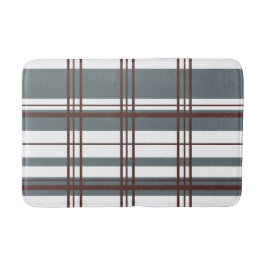 Traditional Plaid Smoke Grey, Deep Burgandy, White Badrumsmatta