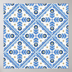 Traditional Portugal Lissabon azulejo keramiska pl Poster
