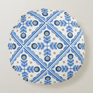 Traditional Portugal Lissabon azulejo keramiska pl Rund Kudde