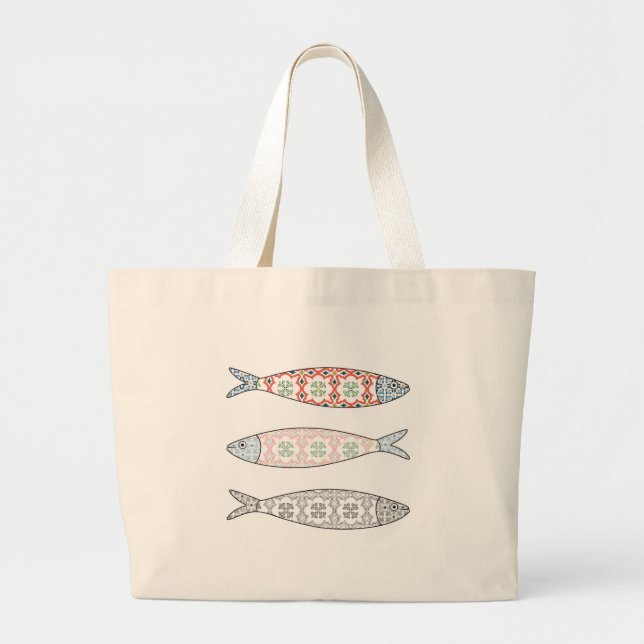 Traditional Portuguese icon. Colored sardines Jumbo Tygkasse (Framsidan)