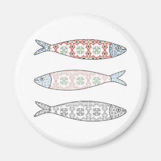 Traditional Portuguese icon. Colored sardines Magnet