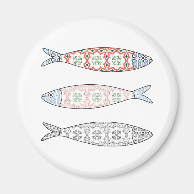 Traditional Portuguese icon. Colored sardines Magnet (Framsidan)