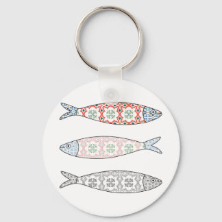 Traditional Portuguese icon. Colored sardines Nyckelring