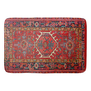 Traditional Red Antique Oriental Persian Badrumsmatta