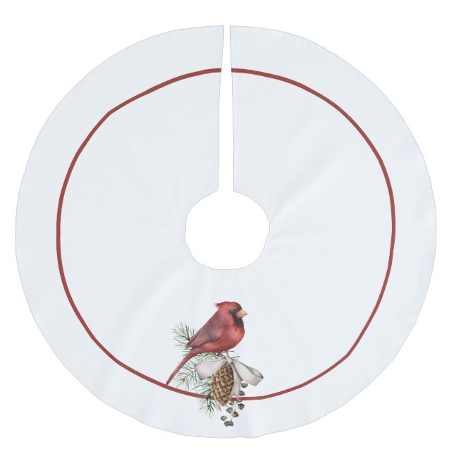 Traditional Red Cardinal, God jul Julgransmatta Borstad Polyester (Framsidan)