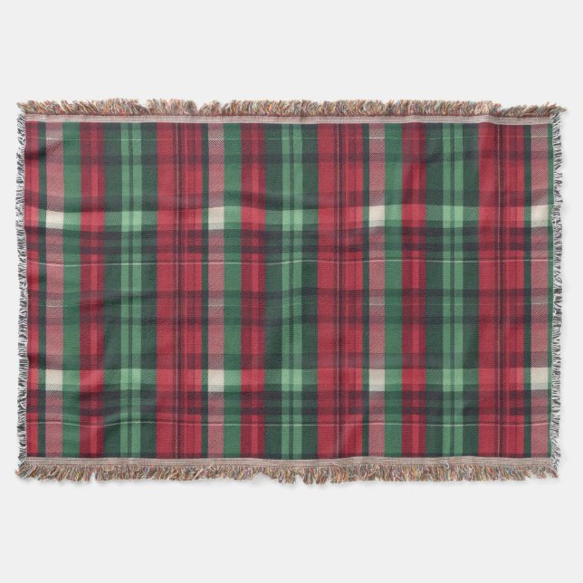 Traditional Red Grönt Play Tartan Filt (Framsidan)