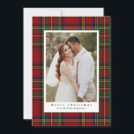 Traditional Royal Stewart Tartan Plaid Photo Julkort<br><div class="desc">Traditional plaid pattern: festive red and green with touches of yellow gold and blue</div>