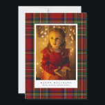 Traditional Royal Stewart Tartan Plaid Photo Julkort<br><div class="desc">Traditional plaid pattern: festive red and green with touches of yellow gold and blue</div>