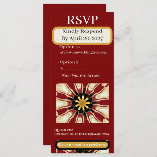 Traditional RSVP Suite | Crimson & Cream Starburst