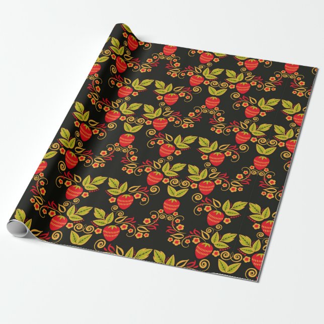 Traditional Russian seamless pattern with berries  Presentpapper (Utrullad)