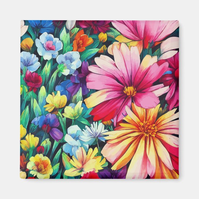 Traditional Rustic Land Blommigt Garden Magnet (Framsidan)