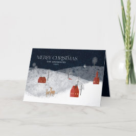 Traditional Rustic Navy 1 foto God jul Ho Helgkort