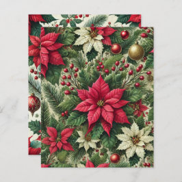 Traditional Rustic Red Poinsettia Scrapbook Papper