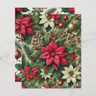 Traditional Rustic Red Poinsettia Scrapbook Papper