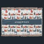 Traditional Rustic Winter God jul Red navy Filt<br><div class="desc">Traditional Rustic personlig Winter red navy God jul Helgdag presentdekorfilt.</div>