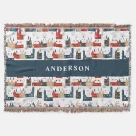 Traditional Rustic Winter God jul Red navy Filt