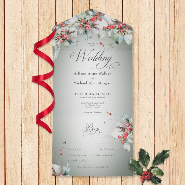 Traditional Rustic Winter Holly Berries Middag (Skapare uppladdad)