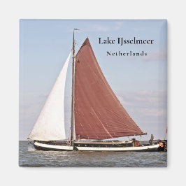 Traditional Sailboat Cruising on Ijsselmeer Magnet
