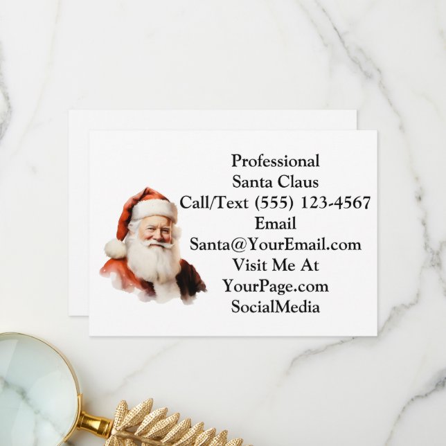 Traditional Santa Claus Business Thank You Card Tack Kort (Fram/Back In Situ)