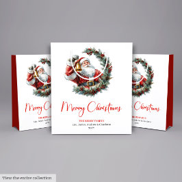 Traditional Santa Claus Cozy Red Green Gift Bag