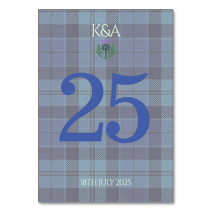 Traditional Scottish Tartan and Scotland Thistle Bordsnummer