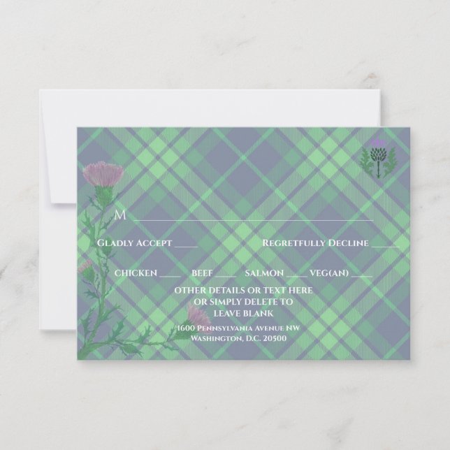 Traditional Scottish Tartan and Scotland Thistle OSA Kort (Framsida)