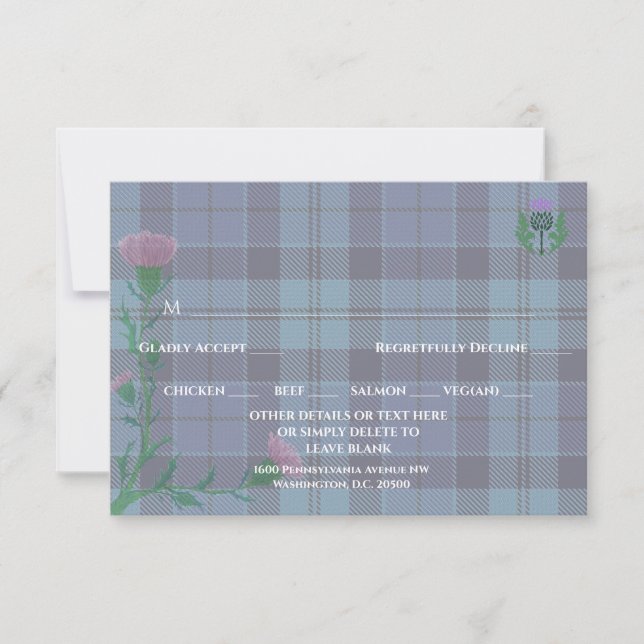 Traditional Scottish Tartan and Scotland Thistle OSA Kort (Framsida)