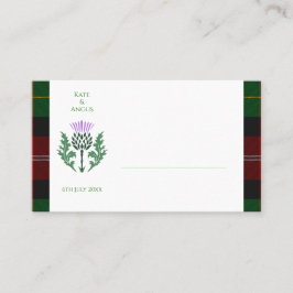 Traditional Scottish Tartan and Scotland Thistle Placeringskort