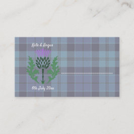 Traditional Scottish Tartan and Scotland Thistle Placeringskort