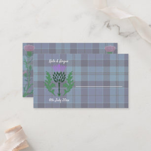 Traditional Scottish Tartan and Scotland Thistle Placeringskort