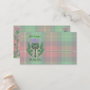Traditional Scottish Tartan and Scotland Thistle Placeringskort