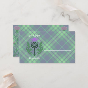 Traditional Scottish Tartan and Scotland Thistle Placeringskort