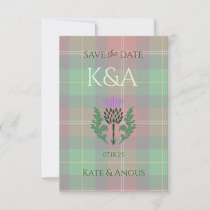 Traditional Scottish Tartan and Scotland Thistle Spara Datumet