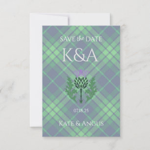 Traditional Scottish Tartan and Scotland Thistle Spara Datumet