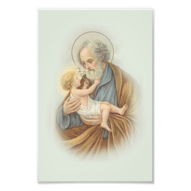 Traditional St. Joseph & Child Jesus Fototryck (Framsidan)