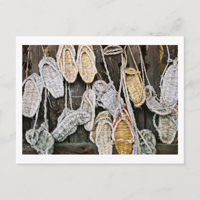 Traditional Straw Sandals: Saijo, Japan Vykort (Framsida)
