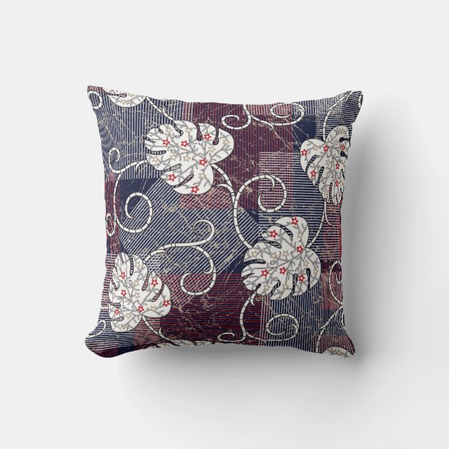 traditional stripes and leaves pattern kudde (Framsida)