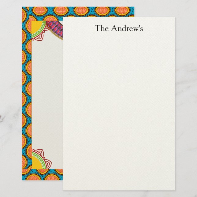 Traditional Stylish  Paper Brevpapper (Fram/baksida)