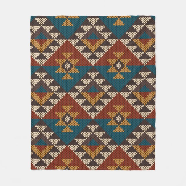 Traditional Tribal Aztec seamless pattern on the w Fleecefilt (Framsidan)