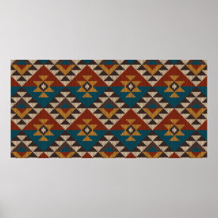 Traditional Tribal Aztec, sömlös mönster på w Poster