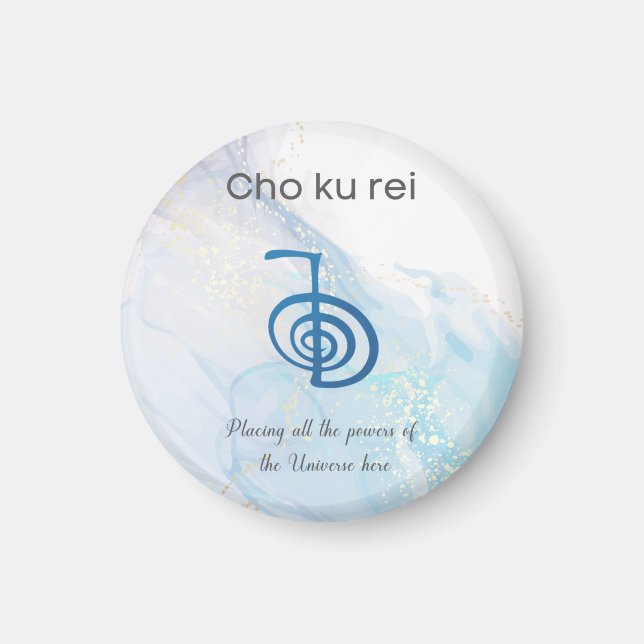 Traditional Usui Reiki Symbol Cho Ku Rei Blue Magnet (Framsidan)