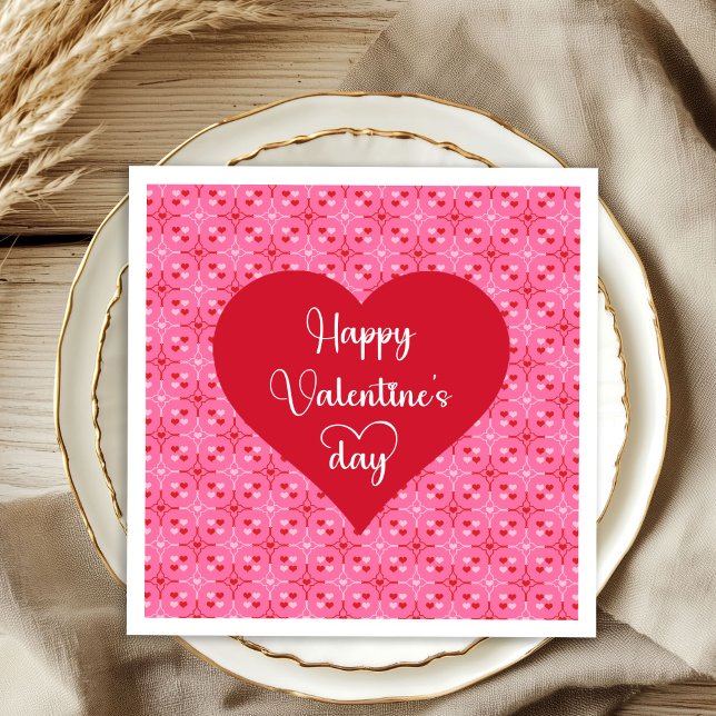 Traditional Valentine Hearts Romantic Napkins Pappersservett (Traditional Valentine Hearts Romantic Napkins)
