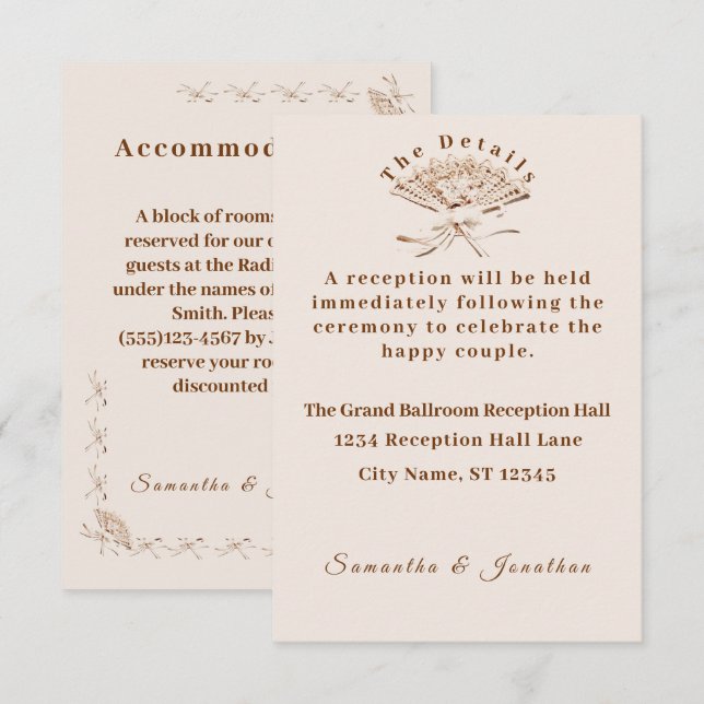 Traditional Victorian Bröllop Tilläggskort (Fram/baksida)