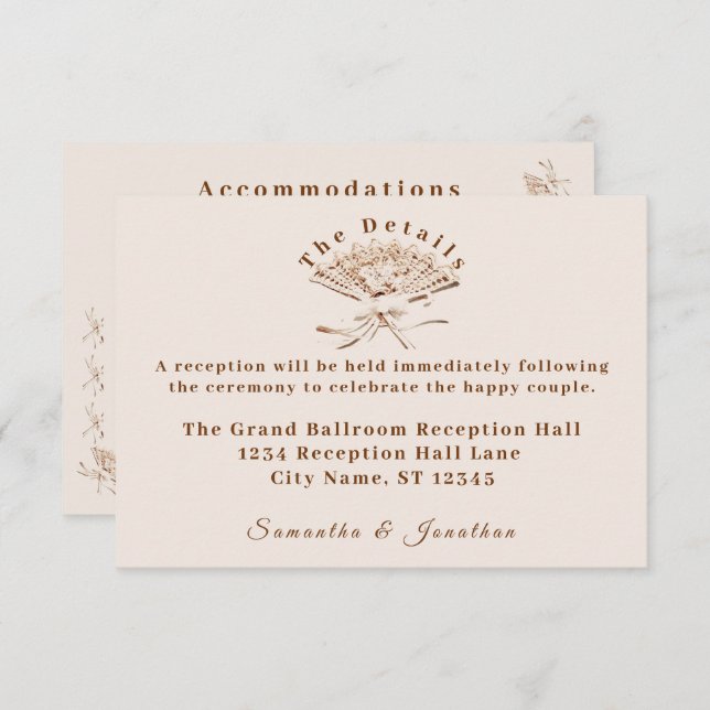 Traditional Victorian Bröllop Tilläggskort (Fram/baksida)