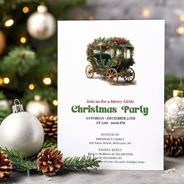 Traditional Victorian Christmas car party invite Inbjudningar (Traditional Victorian Christmas angel party invite

)
