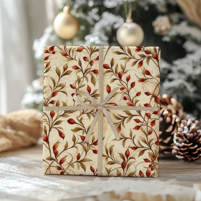 Traditional Vintage Cat Christmas Wrapping Paper Presentpapper (Skapare uppladdad)