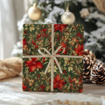Traditional Vintage Cat Christmas Wrapping Paper